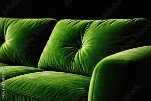 Close up of a vibrant green...