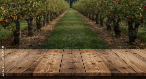 Wood table with aged appear...