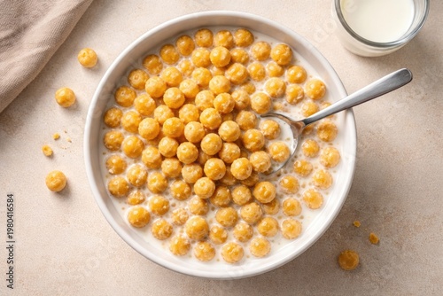 Top view of golden corn bal...