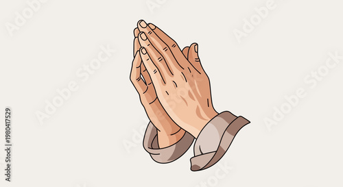 Hands in prayer a symbol of faith and devotion vector illustration