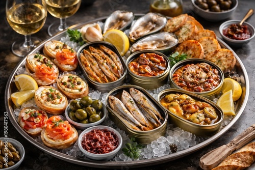 Gourmet seafood platter fea...