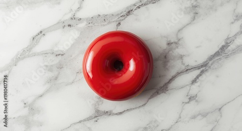 Intimate top view of a red ...