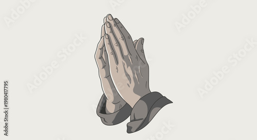 Hands in prayer gesture against a clean background conveying hope or spirituality