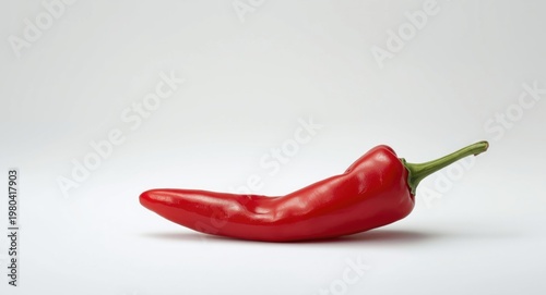 Isolated fresh red pepper placed on a simple white background