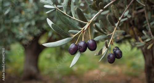 Olives Hanging from a Thick...