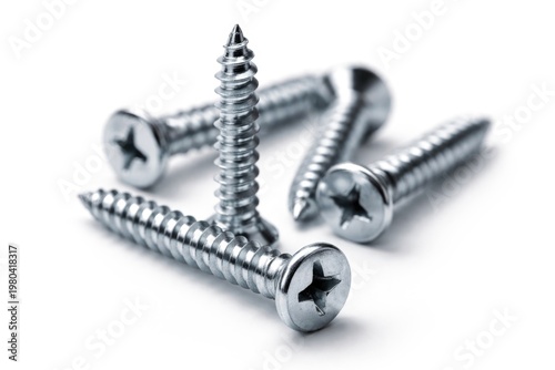 Close up of shiny metal scr...