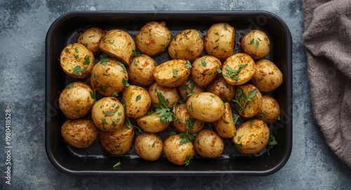 Top angle of oven roasted p...