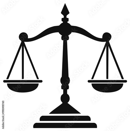 Scales of justice symbol illustration. Law and legal concept icon.