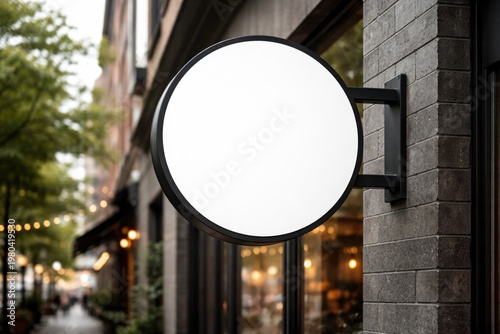 Blank rounded outdoor sign ...