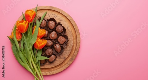 Vibrant pink background set...