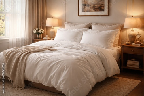 Cozy bedroom featuring a ne...
