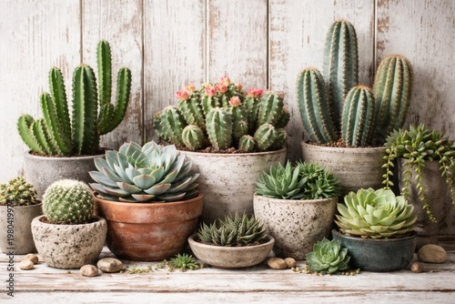 Succulent and cactus displa...