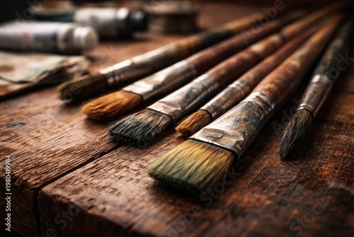 Close up view of paintbrush...