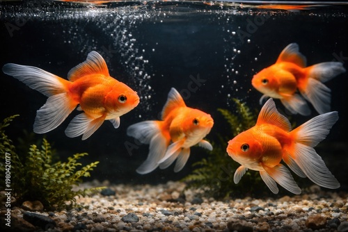 gold fish swimming in a cle...