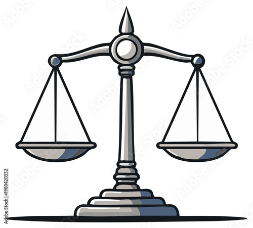 Silver Scales of Justice Symbolizing Fair Judgement and Legal Balance