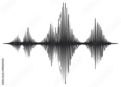 Abstract Black Sound Waveform Graphic Representation