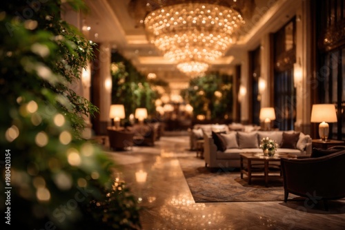 Luxury hotel lobby interior...