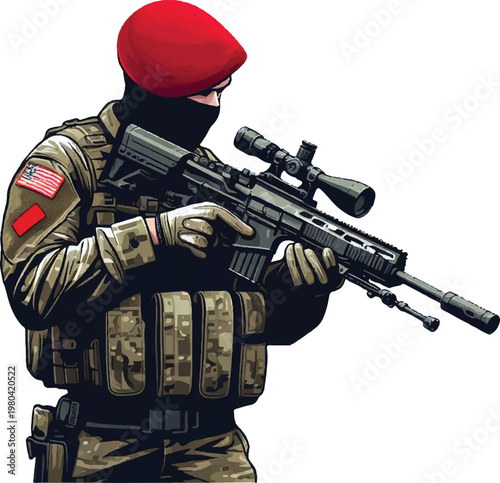 red baret soldier
