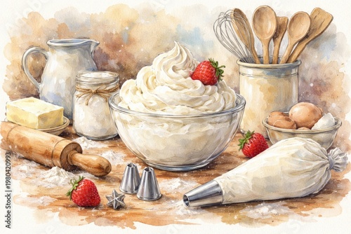 Charming watercolor art fea...