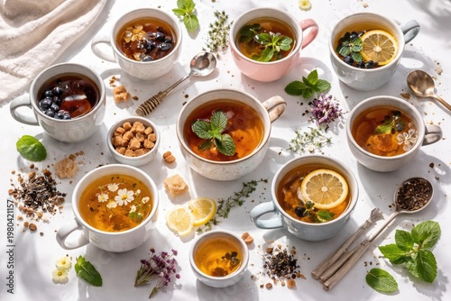 Creative arrangement of tea...