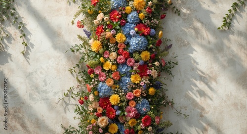 vertical flower garden with...