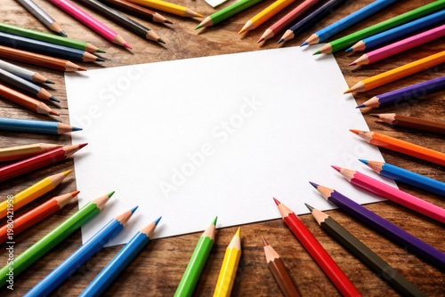 Bright colored pencils scat...