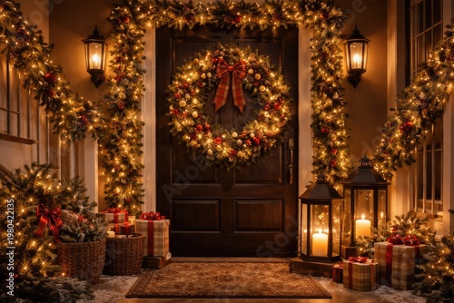 Festive Holiday Wreath and ...