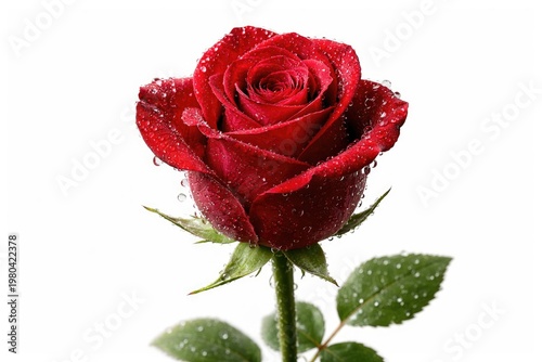 A single red rose sparkling...