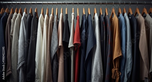 Hanging womens clothing col...
