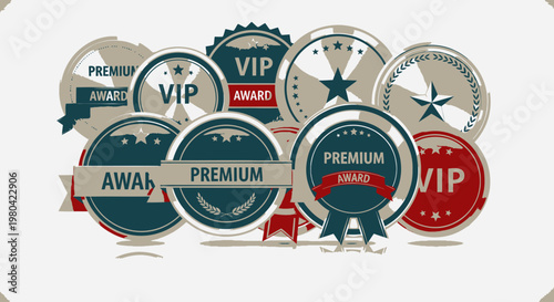 Collection of premium and VIP badges.