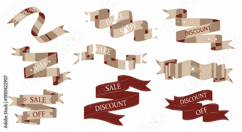 Discount sale ribbons and banners.