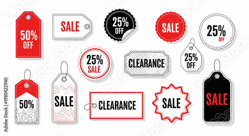 Discount Sale Clearance Tags and Labels.