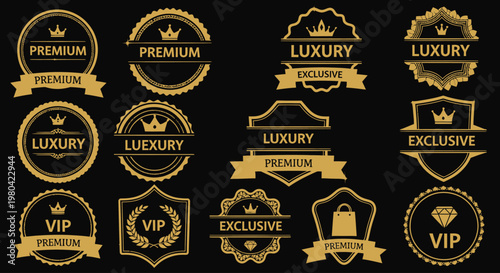 Golden Luxury Premium Badges Emblems.