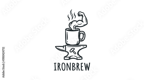 Ironbrew Logo Coffee Strength Concept