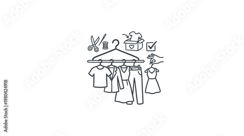 Donation Box and Clothing Outline