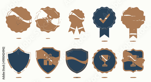 Collection of various award badges icons.