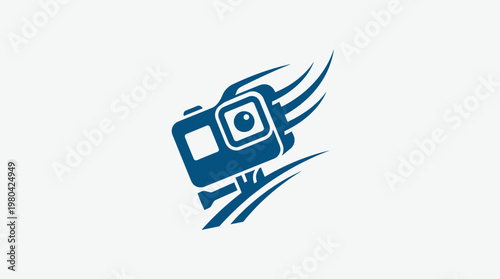 Action Camera Logo with Speed Lines