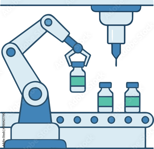 Medicals production and bioengineering illustration