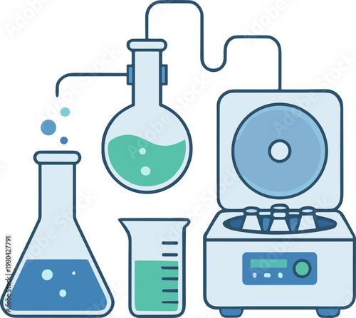 Medicals production and bioengineering illustration