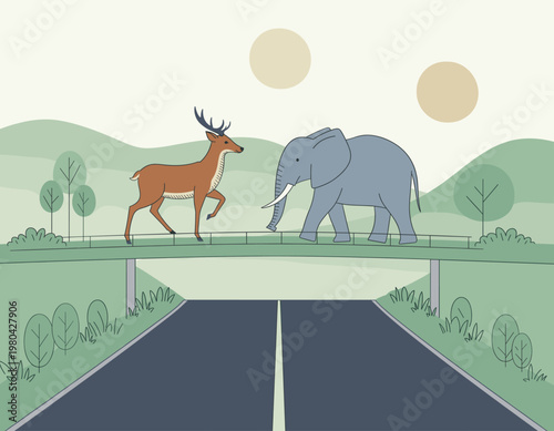 Flat Minimalist Illustration Set of Startup Pitch, Ocean Cleanup, Digital Healthcare, E-learning, Marketing Analytics, Airport Kiosk, Coffee Brewing, VR Gaming, Rocket Launch, and Home Plant Decoratio