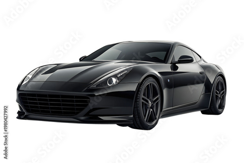 Matte Black Ferrari 812 Superfast Luxury Sports Car Front View