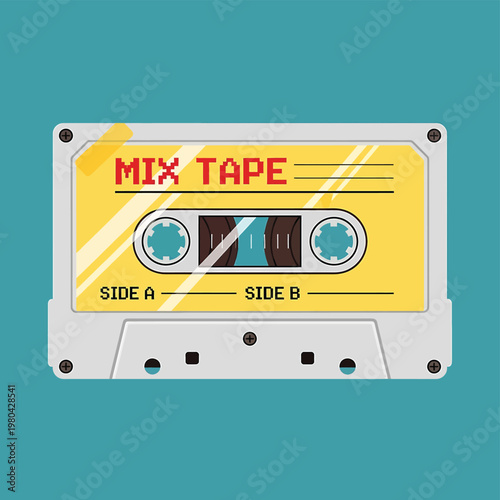 Retro Cassette Tape Mix Music.