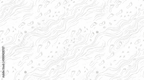 Abstract white seamless pattern with organic flowing lines and subtle texture.