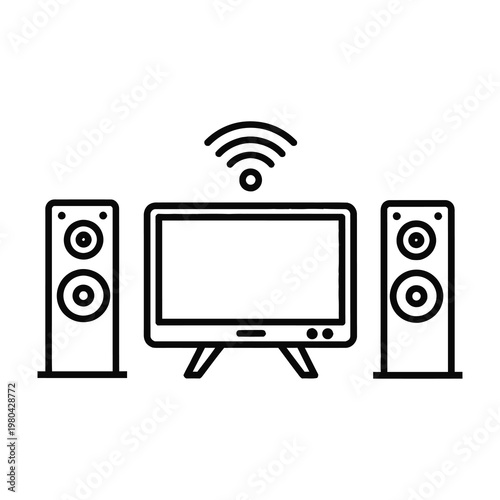 Wireless TV with speakers connected to internet