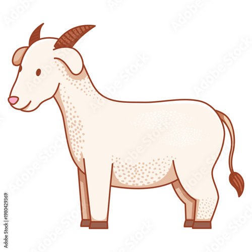 hand-drawn illustration of sacrificial animal goat for the Islamic festival of Eid al-Adha