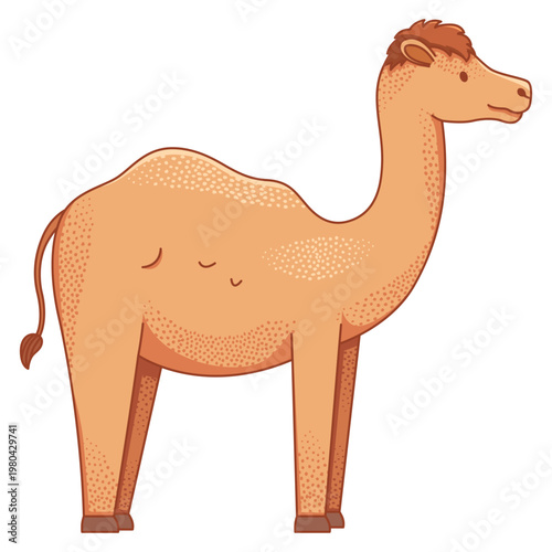  hand-drawn illustration of a camel, representing a traditional sacrificial animal for the Islamic festival of Eid al-Adha