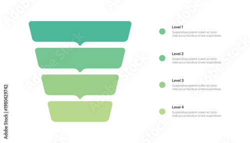 Four Level Business Sales Funnel Infographic Template