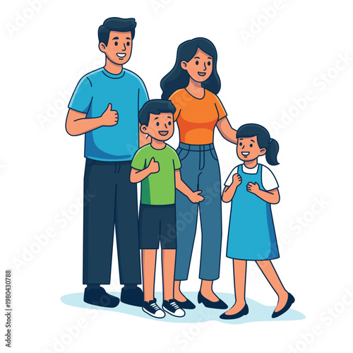 Happy family, mother ,father and kids vector illustration design
