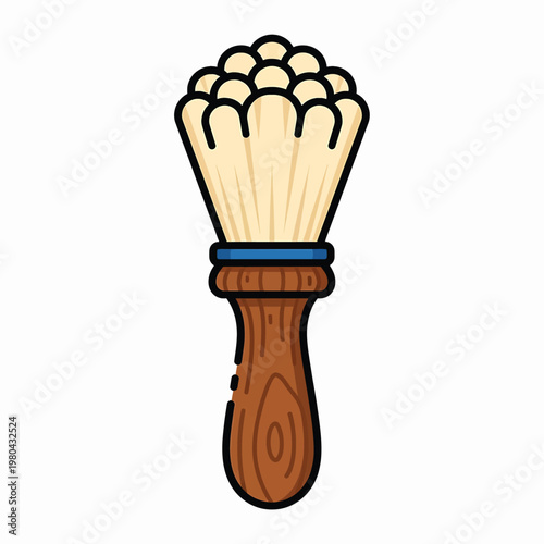 Shaving Brush with Wood Handle.