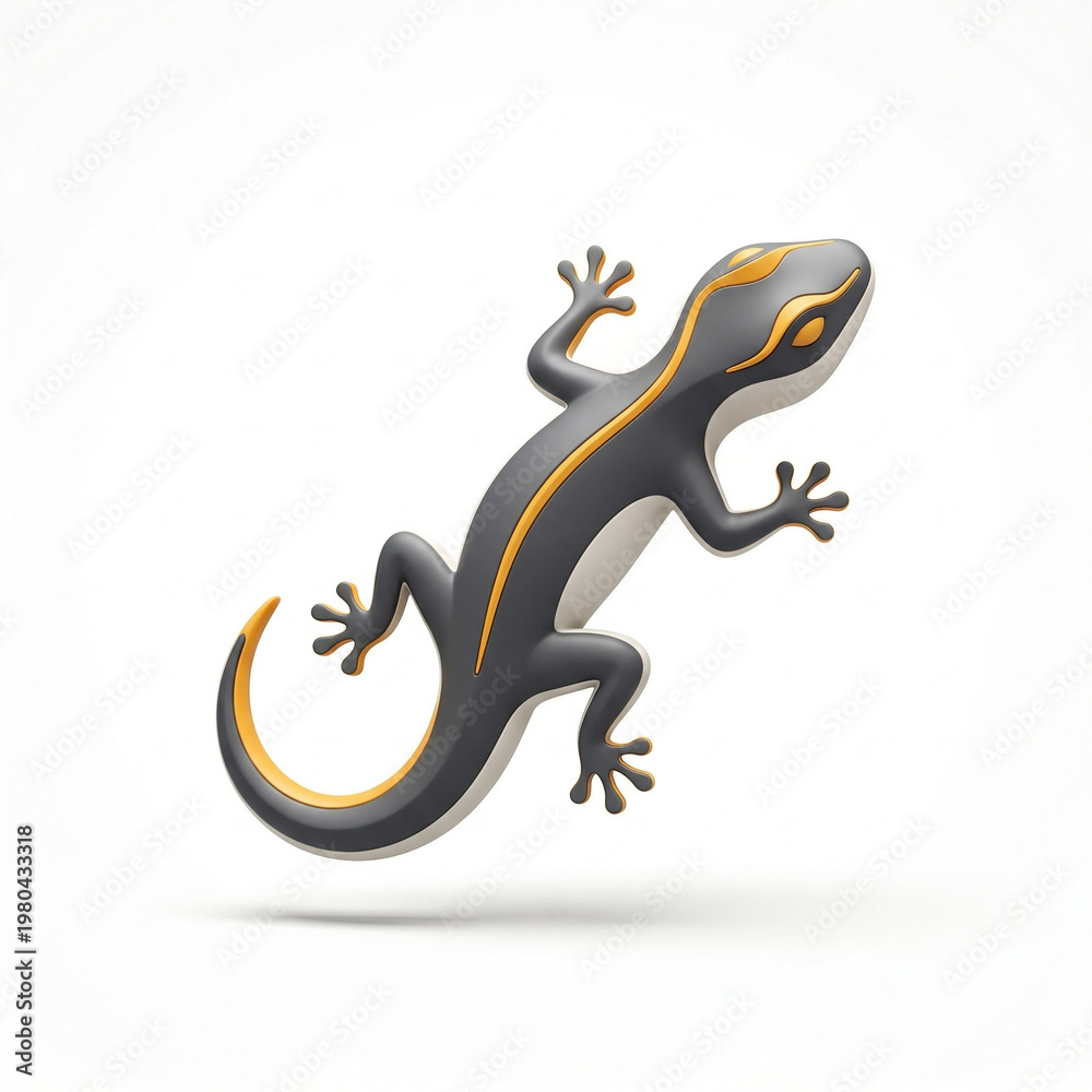 Fototapeta premium Stylized 3D Salamander Illustration